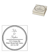 Tampons Encreurs Nom Mariage classique et adresse de retour ronde (Tamponné)
