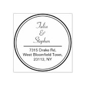 Tampons Encreurs Nom Mariage classique et adresse de retour ronde (Impression)