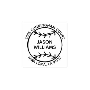 Tampons Encreurs Nom personnalisé Adresse de retour Baseball Timbre