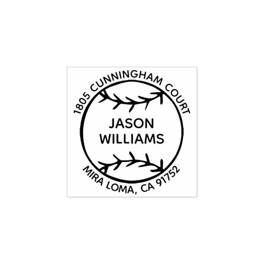 Tampons Encreurs Nom personnalisé Adresse de retour Baseball Timbre (Impression)