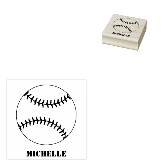Tampons Encreurs Nom personnalisé Baseball (Tamponné)
