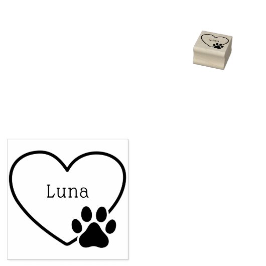 Tampons Encreurs Nom personnalisé du cadre cardiaque Sweet Paw (Tamponné)
