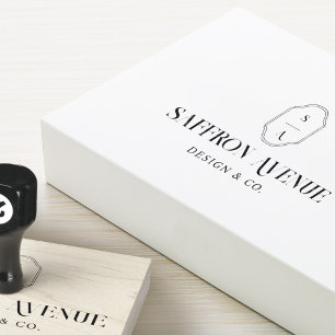 Tampons Encreurs Nom Personnalisé Élégant Minimal & Cimetière Logo