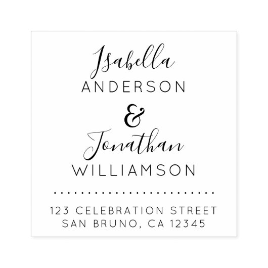 Tampons Encreurs Nom personnalisé Elegant Script Mariage Adresse de (Impression)