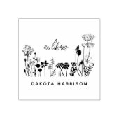 Tampons Encreurs Nom personnalisé Livre Fleurs sauvages rustiques (Impression)