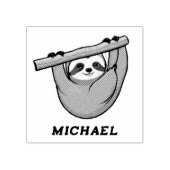 Tampons Encreurs Nom personnalisé Mélange Sloth sur une branche (Impression)