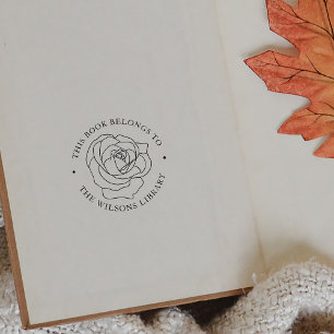 Tampons Encreurs Nom personnalisé Rose Flower Book Appartient à