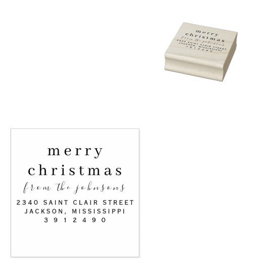 Tampons Encreurs Nom personnalisé simple moderne Joyeux Noël (Tamponné)
