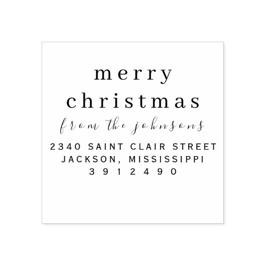 Tampons Encreurs Nom personnalisé simple moderne Joyeux Noël (Impression)