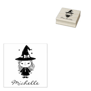 Tampons Encreurs Nom personnalisé tendance Jolie sorcière Halloween