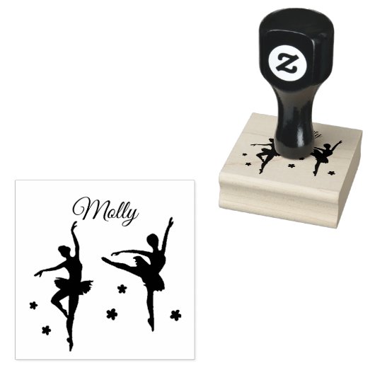 Tampons Encreurs Nom propre Ballerina personnalisé initial (Tamponné)
