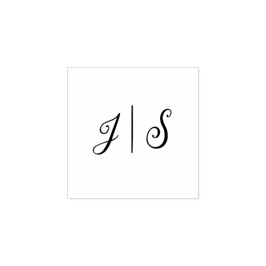 Tampons Encreurs Nom simple du Mariage Monogramme Timbre en caoutch (Impression)