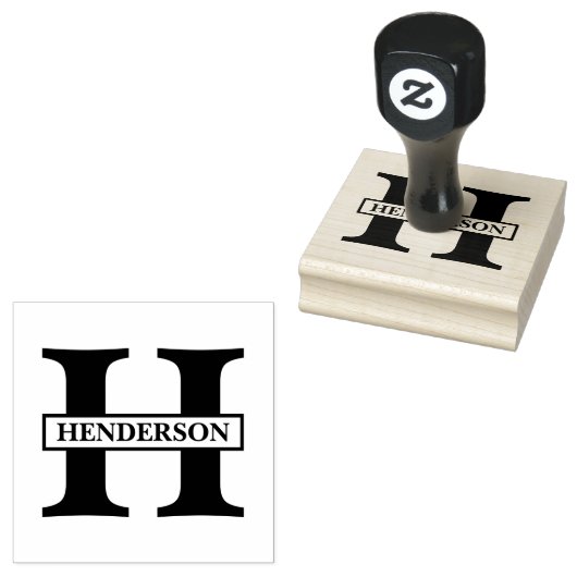 Tampons Encreurs Nom simple du monogramme (Tamponné)