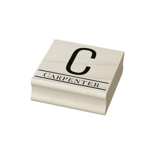 Tampons Encreurs Nom simple en gras d'un seul monogramme initial #1 (Tampon)