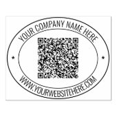 Tampons Encreurs Nom Site Web QR Code Round Modèle en caoutchouc ro (Impression)