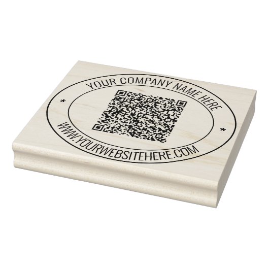 Tampons Encreurs Nom Site Web QR Code Round Modèle en caoutchouc ro (Tampon)