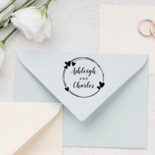 Tampons Encreurs Noms de calligraphie des coeurs mignons
