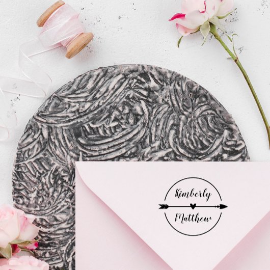 Tampons Encreurs Noms de calligraphie des flèches cardiaques