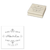 Tampons Encreurs Noms de couple fleuris Mariage Enregistrer la date (Tamponné)