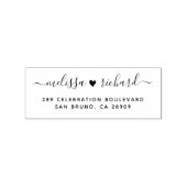 Tampons Encreurs Noms de script du coeur du mariage et adresse de r (Impression)