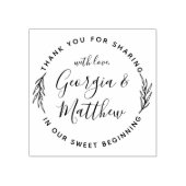 Tampons Encreurs Noms de scripts Feuille modernes Merci Mariage ron (Impression)