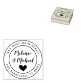 Tampons Encreurs Noms écrits mignons et adresse de retour ronde (Tamponné)