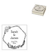 Tampons Encreurs Noms géométriques romantiques Mariage Date Timbre  (Tamponné)
