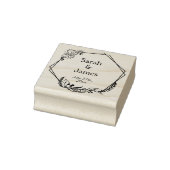 Tampons Encreurs Noms géométriques romantiques Mariage Date Timbre  (Tampon)