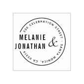 Tampons Encreurs Noms modernes Mariage rond Adresse de retour (Impression)