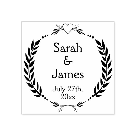 Tampons Encreurs Noms personnalisés et date Mariage Timbre en caout (Impression)