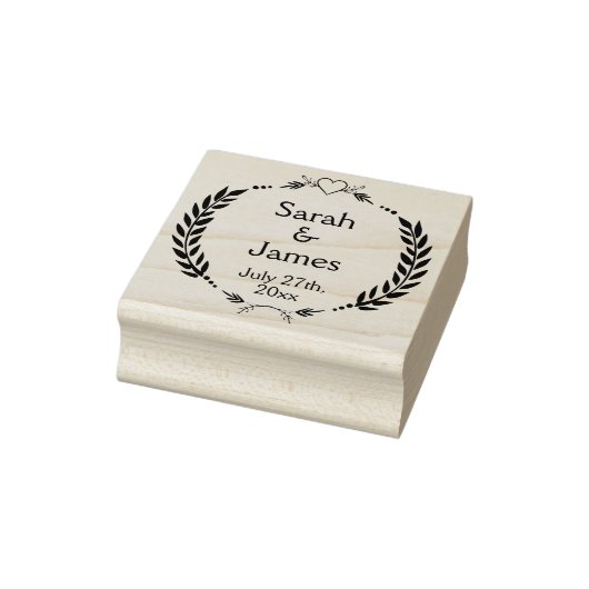 Tampons Encreurs Noms personnalisés et date Mariage Timbre en caout (Tampon)