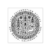 Tampons Encreurs Nordic Scandi Christmas Trees and Reindeer Adresse (Impression)