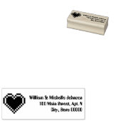 Tampons Encreurs Nos Coeurs 8 Bits Timbre D'Adresse En Bois (Tamponné)