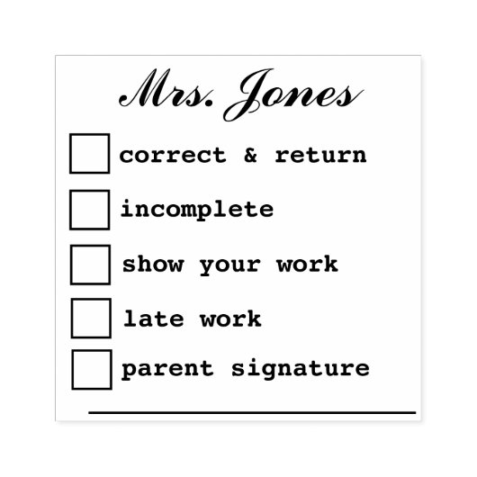 Tampons Encreurs "Notes de l'enseignant" Timbre en caoutchouc (Impression)