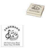 Tampons Encreurs Notes musicales Ronde Nom de famille Adresse de re (Tamponné)
