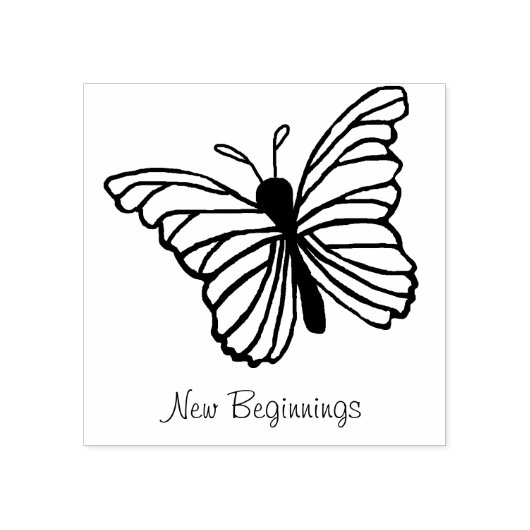 Tampons Encreurs Nouveau Début Papillon Design estampille caoutchou (Impression)