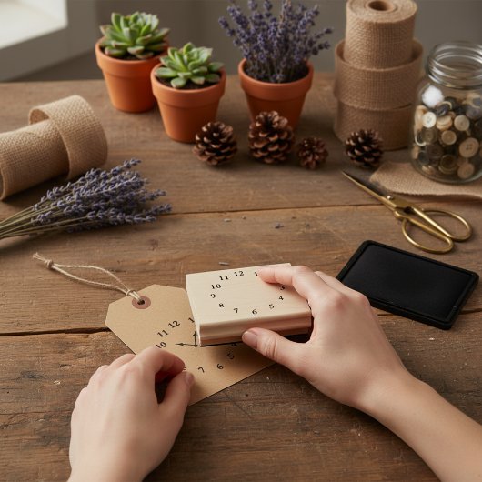 Tampons Encreurs Numéro Horloge Face Caoutchouc