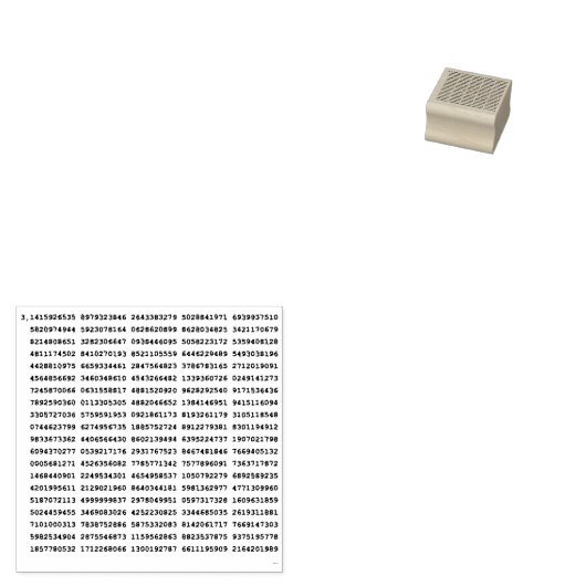 Tampons Encreurs Numéro Pi 1000 Premiers Chiffres | Symbole mathéma (Tamponné)