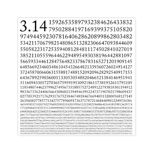 Tampons Encreurs Numéro Pi 3.14 Maths (Impression)