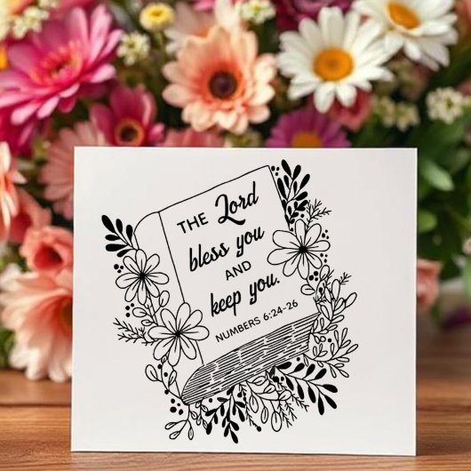 Tampons Encreurs Numéros 6:24 Le Seigneur vous bénisse Livre Floral
