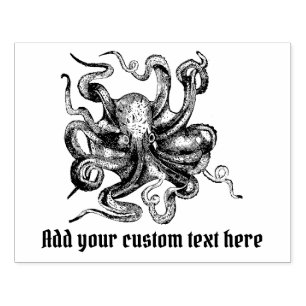 Tampons Encreurs Octopus de style vapeur vintage avec votre texte