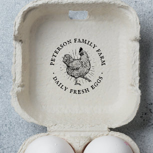 Tampons Encreurs Oeuf de poule personnalisé vintage dessiné à la ma