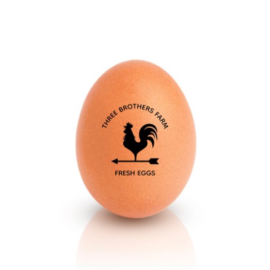 Tampons Encreurs Œuf personnalisé avec nom de ferme rustique pour e