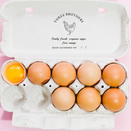 Tampons Encreurs Oeuf personnalisées Carton Rustique ferme familial