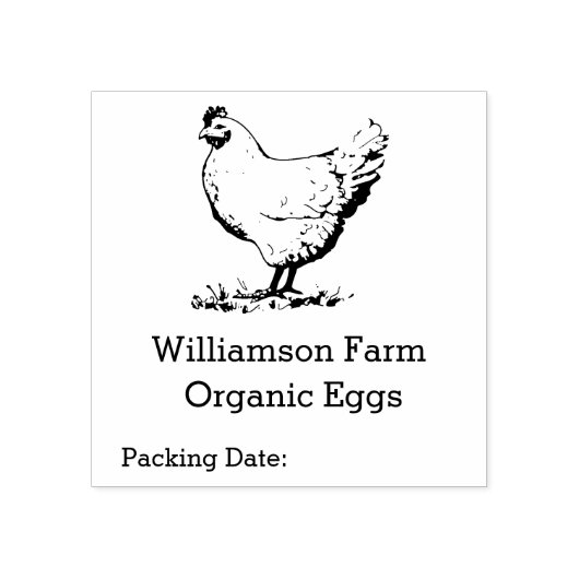 Tampons Encreurs Oeufs Carton Étiquette Poulet bio Oeufs (Impression)