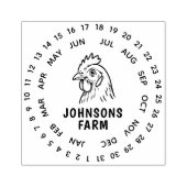 Tampons Encreurs Oeufs frais de ferme Carton Date Roue (Impression)
