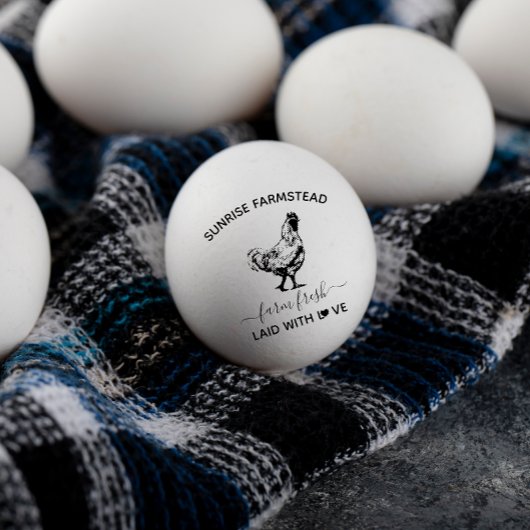 Tampons Encreurs Oeufs frais de ferme | Drôle Timbre d'oeuf Monogra