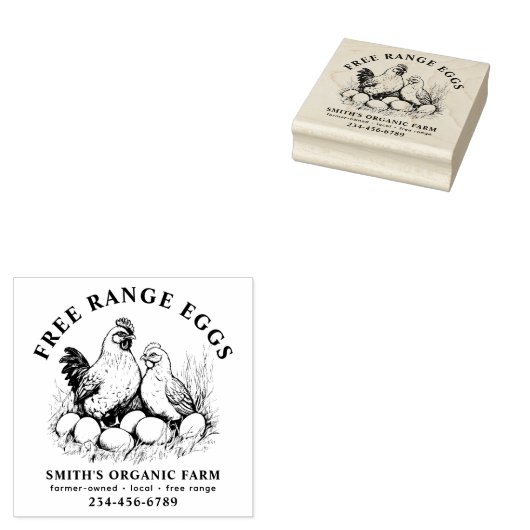 Tampons Encreurs Oeufs frais de ferme Hen & Oeufs (Tamponné)