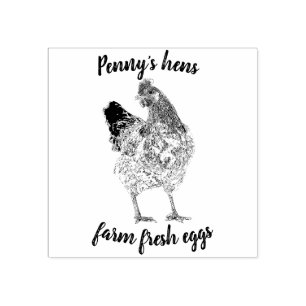 Tampons Encreurs OEufs frais de ferme Poule de poulet avec votre no