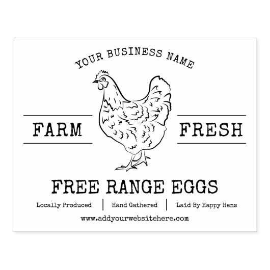 Tampons Encreurs OEufs Frais De Ferme Poulet Hen Custom (Impression)